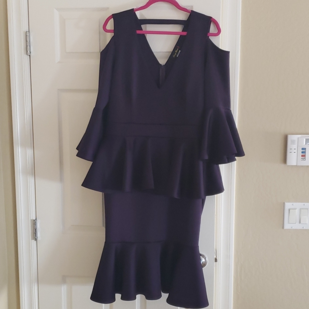 Plum Ruffle Dress